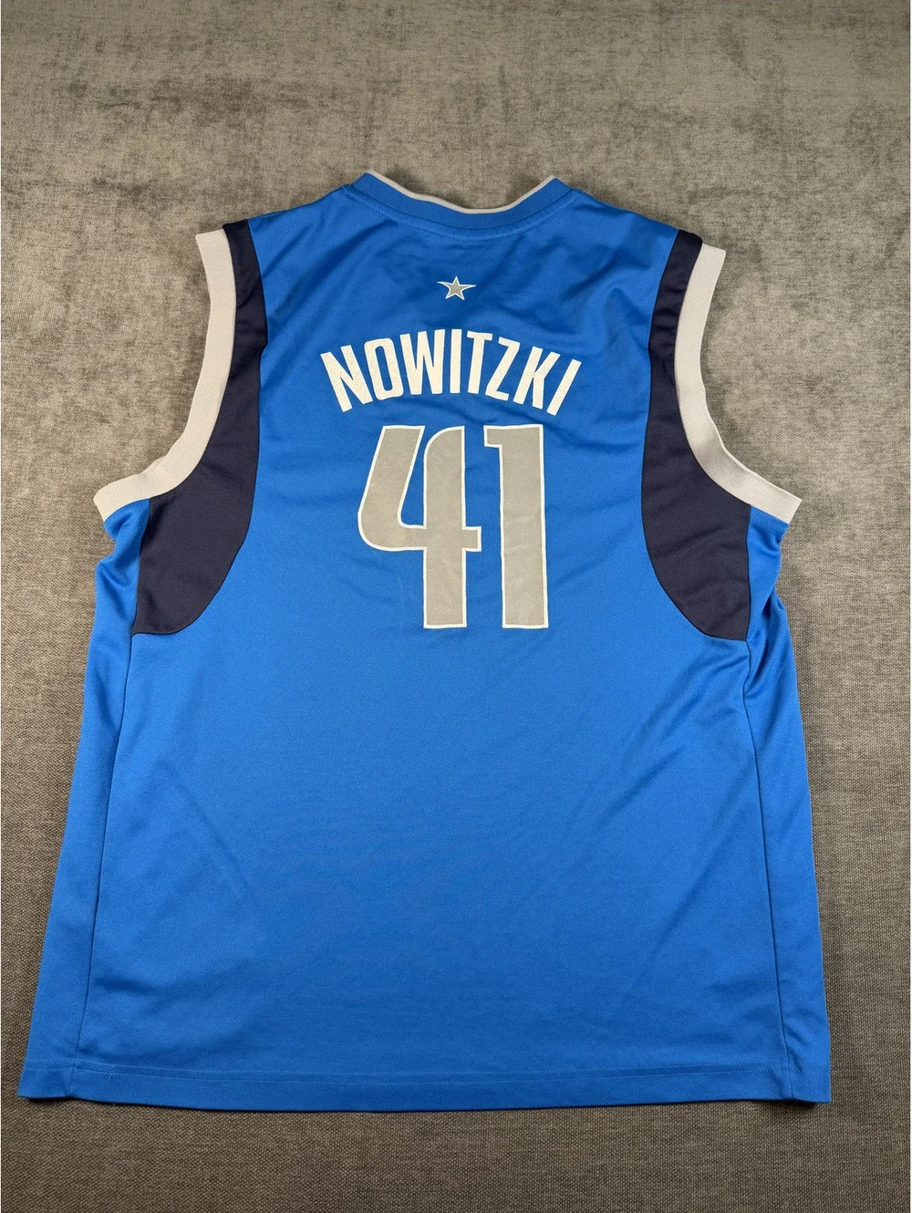 Adidas Dallas Mavericks Dirk Nowitzki #41 NBA Basketball Jersey Blue Large